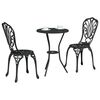 vidaXL Ensemble bistro de jardin 3 pcs Noir Aluminium