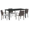 vidaXL Ensemble de salle &agrave; manger pour jardin 5 pc Marron et Noir
