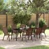 vidaXL Ensemble de salle &agrave; manger pour jardin 7 pcs Marron et Noir