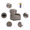 vidaXL Fauteuil inclinable de massage en tissu taupe