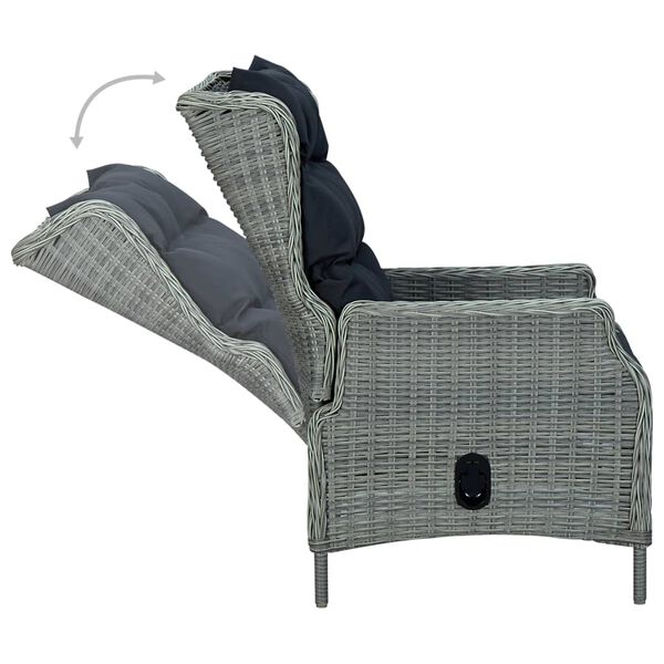 vidaXL Ensemble à manger 9 pcs avec coussins résine tressée gris clair