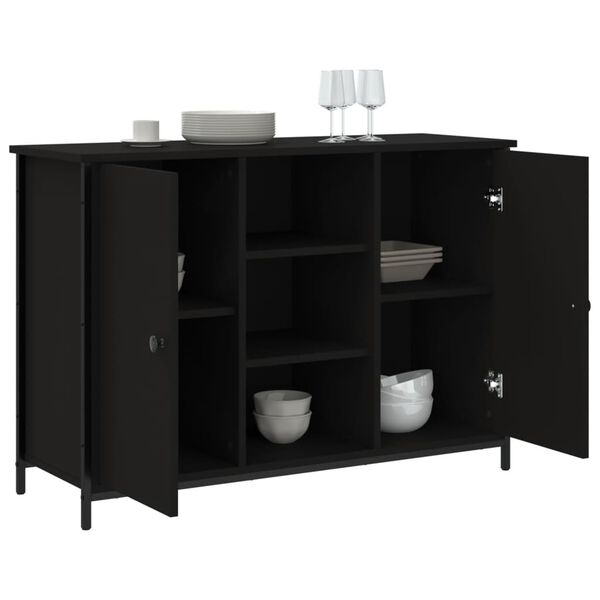 vidaXL Buffet noir 100x35x70 cm bois d'ing&eacute;nierie
