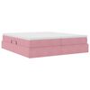vidaXL Lit avec rangement et matelas Rose 180 x 200 cm Velours