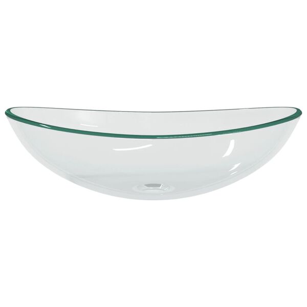 vidaXL Lavabo Verre tremp&eacute; 54,5x35x15,5 cm Transparent