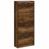 vidaXL Armoire &agrave; chaussures Ch&ecirc;ne fum&eacute; 63x24x147 cm Bois d'ing&eacute;nierie
