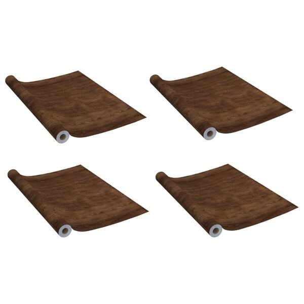 vidaXL Films autoadhésifs pour portes 4 pcs Chêne foncé 210x90 cm PVC