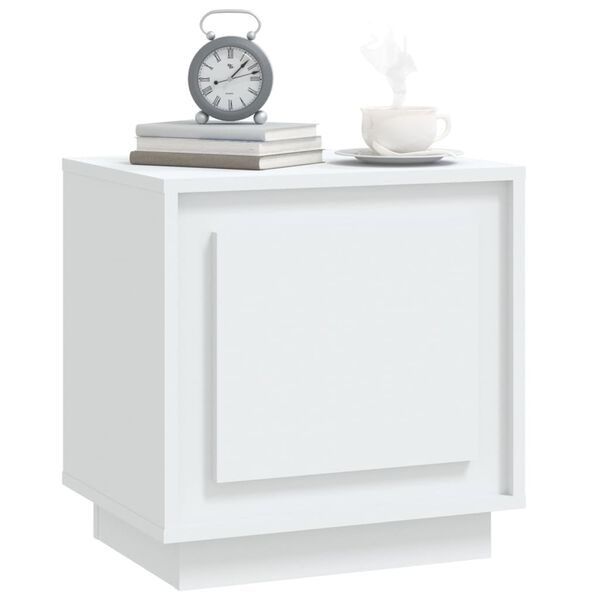 vidaXL Tables de chevet 2 pcs blanc 44x35x45 cm bois d'ing&eacute;nierie