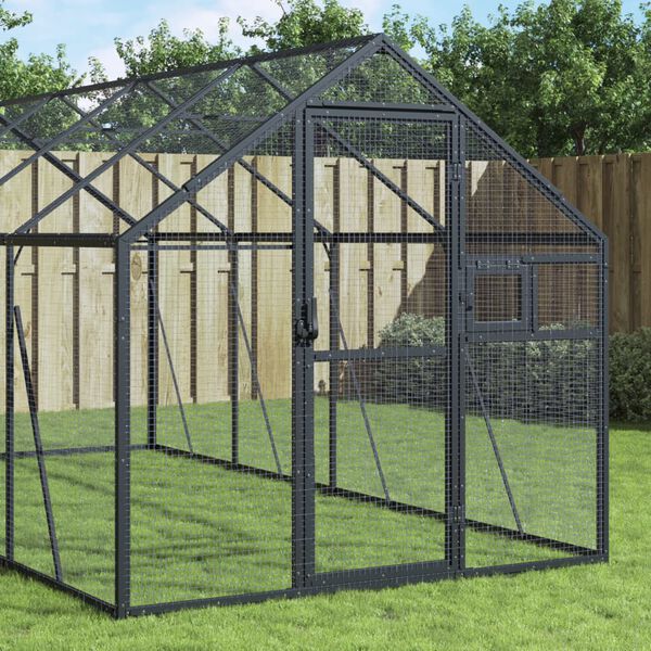 vidaXL Voli&egrave;re anthracite 1,79x8x1,85 m aluminium