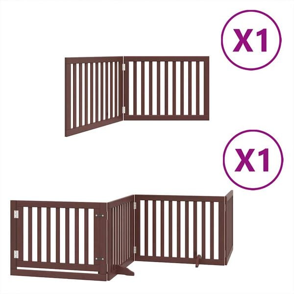 vidaXL Barri&egrave;re pour chien avec porte pliable 6 panneaux bois peuplier