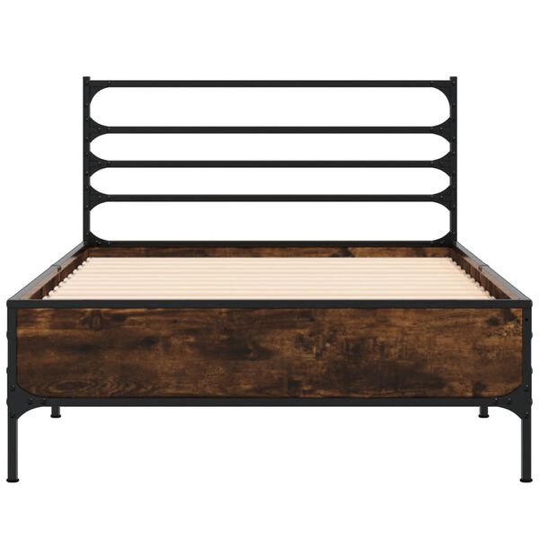 vidaXL Cadre de lit sans matelas chêne fumé 90x190 cm