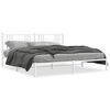 vidaXL Cadre de lit m&eacute;tal sans matelas et t&ecirc;te de lit blanc 200x200 cm