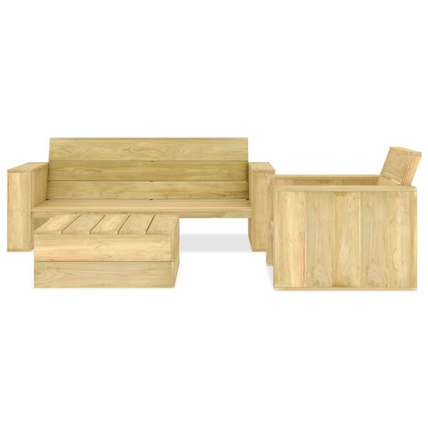 vidaXL Salon de jardin 3 pcs Bois de pin impr&eacute;gn&eacute;