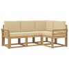 vidaXL Ensemble de canap&eacute;s d'ext&eacute;rieur 4 pcs Blanc et Beige