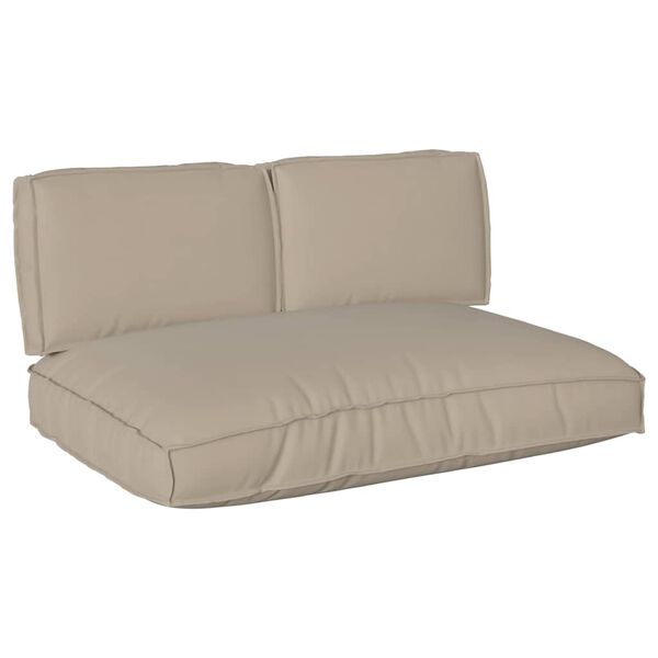 vidaXL Set de coussins de palette 3 pcs Taupe 120 x 80 x 12 cm