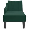 vidaXL Fauteuil long avec accoudoir droit vert fonc&eacute; velours