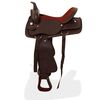vidaXL Selle, bridon et col de poitrine Cuir v&eacute;ritable 15 po Marron