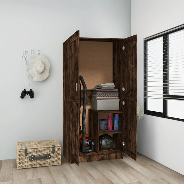 vidaXL Garde-robe Chêne fumé 82,5x51,5x180 cm Bois d'ingénierie