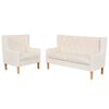 vidaXL Ensemble de canap&eacute;s 2 pcs tissu blanc cr&egrave;me