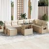 vidaXL Salon de jardin avec coussins 9 pcs beige r&eacute;sine tress&eacute;e