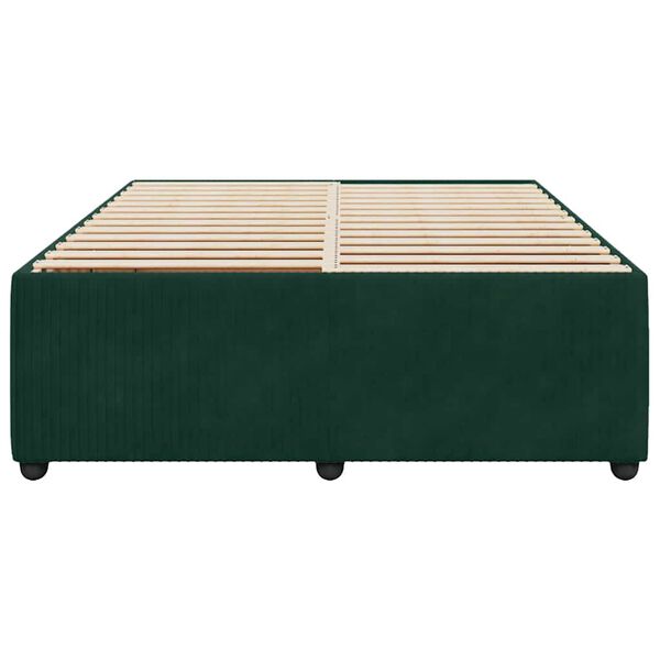vidaXL Cadre de lit sans matelas vert fonc&eacute; 140x200 cm velours