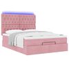 vidaXL Cadre de lit ottoman avec matelas rose 140x190 cm velours