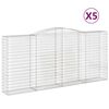 vidaXL Paniers &agrave; gabions arqu&eacute;s 5 pcs 400x50x180/200 cm Fer galvanis&eacute;