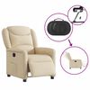 vidaXL Fauteuil inclinable &eacute;lectrique Cr&egrave;me Tissu