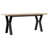 vidaXL Table basse cadre en Y 110x40x45,5 cm bois de pin massif acier