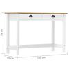 vidaXL Table console Hill avec 2 tiroirs 110x45x74 cm Pin solide