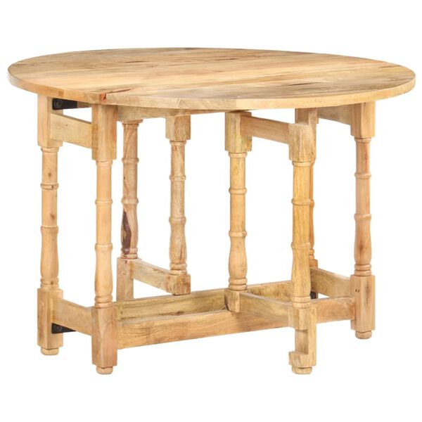 vidaXL Table &agrave; manger Rond 110x76 cm Bois de manguier massif