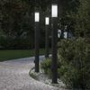 vidaXL Bornes lumineuses avec d&eacute;tecteur et prise lot de 3 110 cm acier inoxydable IP44