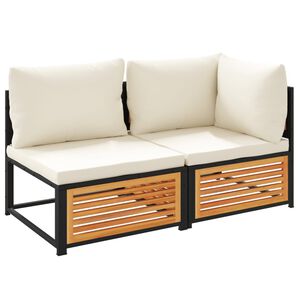 vidaXL Canap&eacute; de jardin avec coussins 2 places bois massif d'acacia