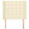 vidaXL T&ecirc;te de lit avec oreilles Cr&egrave;me 103x16x118/128 cm Similicuir