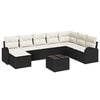 vidaXL Ensemble de Canap&eacute;s 9 pc Noir et Blanc polyrotin