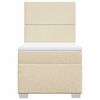 vidaXL Sommier &agrave; lattes de lit et matelas Cr&egrave;me 90x190 cm Tissu