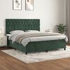 vidaXL Sommier &agrave; lattes de lit et matelas Vert fonc&eacute; 160x200cm Velours