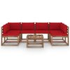 vidaXL Salon palette de jardin 7 pcs et coussins Bois de pin impr&eacute;gn&eacute;