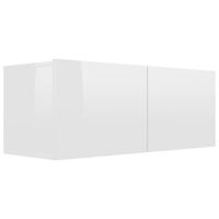 vidaXL Meuble TV Blanc brillant 80x30x30 cm Bois d’ingénierie