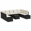 vidaXL Ensemble de canap&eacute; de jardin avec coussin 10 pcs Noir polyrotin