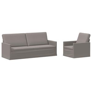 vidaXL Ensemble de Canap&eacute;s 2 pcs Taupe Tissu