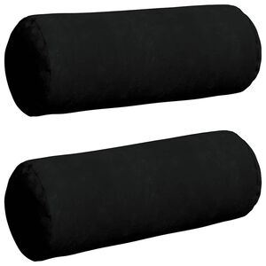 vidaXL Coussins d'accent 2 pcs Noir &Oslash; 25 x 70 cm Tissu en microfibre