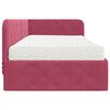 vidaXL Cadre de lit d'angle avec matelas Bordeaux 90 x 190 cm Velours