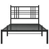 vidaXL Cadre de lit m&eacute;tal sans matelas avec t&ecirc;te de lit noir 107x203cm