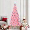vidaXL Sapin de No&euml;l avec 300 LED avec support Rose 210 cm PVC
