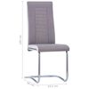 vidaXL Chaises &agrave; manger cantilever lot de 2 taupe tissu