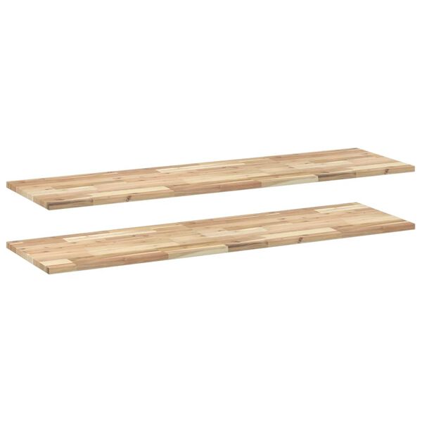 vidaXL &Eacute;tag&egrave;res flottantes 2 pcs 120x40x2 cm acacia massif non trait&eacute;