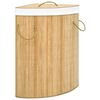 vidaXL Panier &agrave; linge d'angle Bambou 60 L