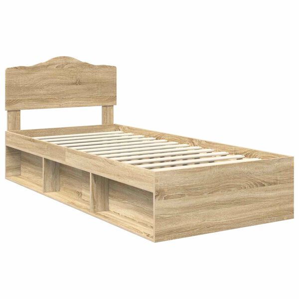 vidaXL Cadre de lit Sonoma 90 x 190 cm Bois de pin massif