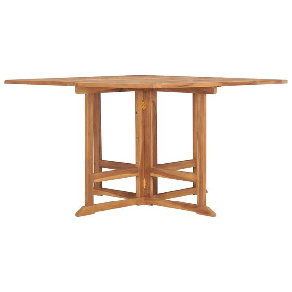 vidaXL Table &agrave; manger pliable de jardin 120x120x75 cm Bois de teck