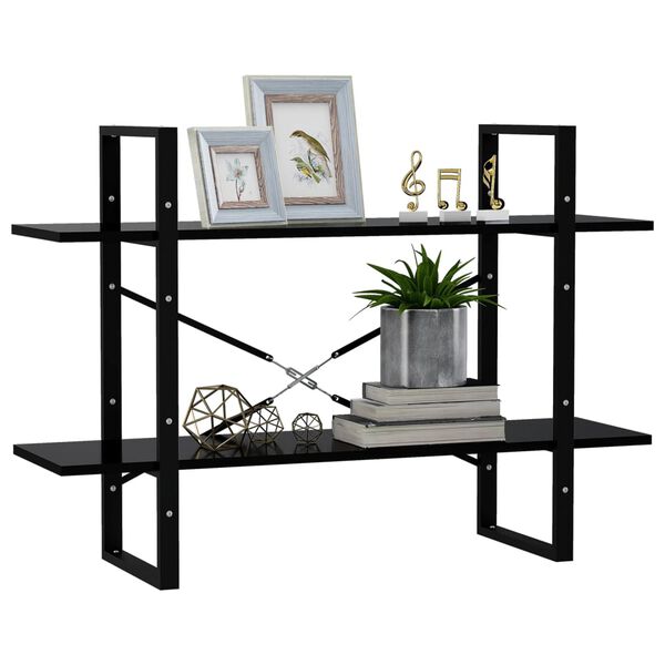 vidaXL Bibliothèque à 2 niveaux noir 100x30x70 cm bois d'ingénierie